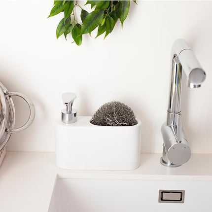 Distributeur de liquide vaisselle avec porte-éponge intégré