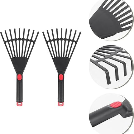 Angoily - Lot de 2 râteaux à main en plastique avec poignée ergonomique