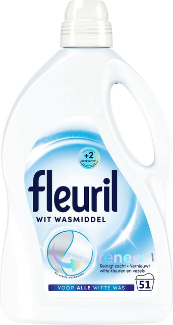 Fleuril Renew Wit- Détergent liquide - Lessive Witte - 51 lavages - E-menage