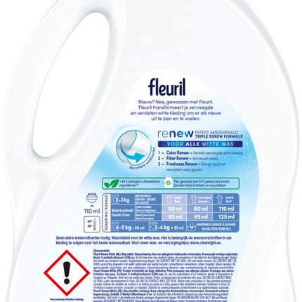 Fleuril Renew Wit- Détergent liquide - Lessive Witte - 51 lavages - E-menage