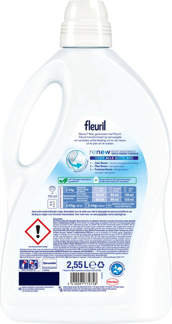 Fleuril Renew Wit- Détergent liquide - Lessive Witte - 51 lavages - E-menage