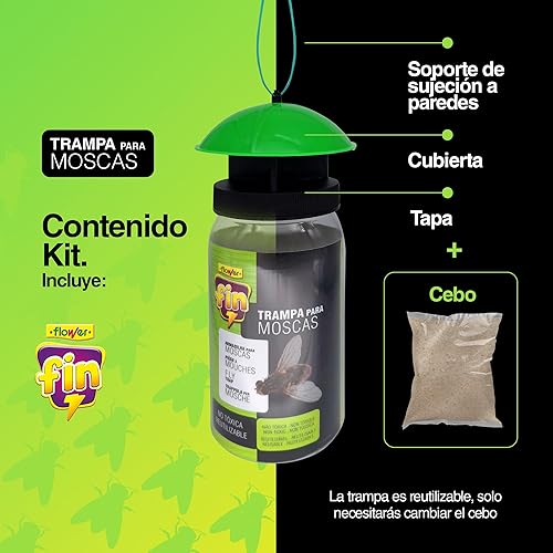 FLOWER - Lot de 6 pièges à mouches d'extérieur et intérieurs - E-menage