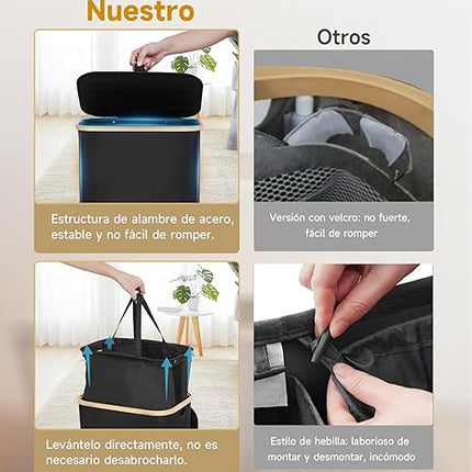 Fulasofia Panier à Linge avec couvercle 110L