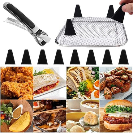 Set of 3 stackable square air fryer baskets
