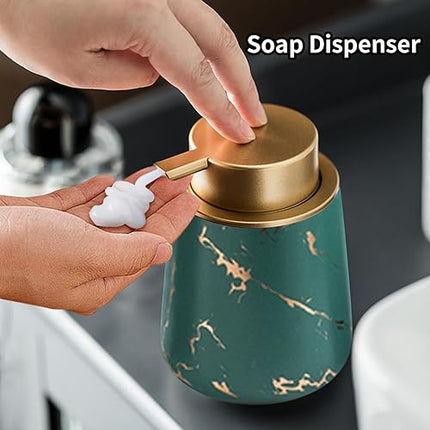 Ensemble de 4 accessoires de salle de bain en céramique marbrée