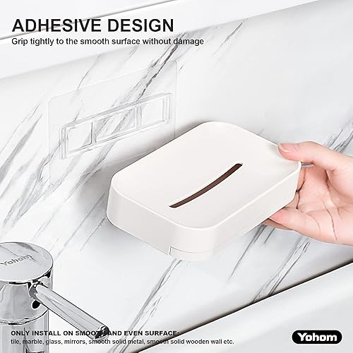 YOHOM Lot de 2 Porte-Savons Adhesif Salle de Bain - E-menage