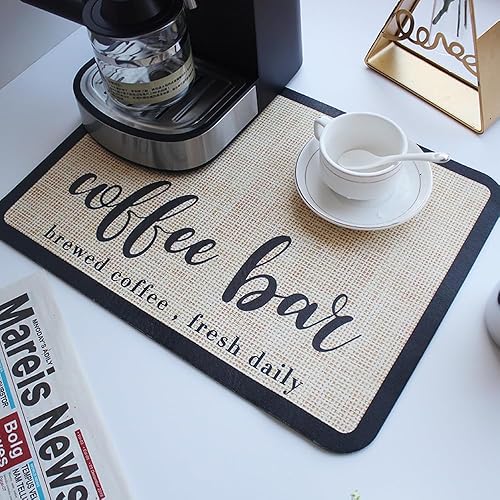 Goujfol  -  Tapis d'égouttement absorbant pour évier, séchage rapide, 60 x 40 cm, kaki