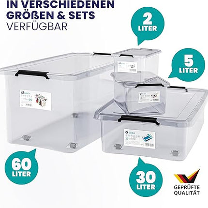 deuba® - lot de 6 boîtes de rangement de 5litres