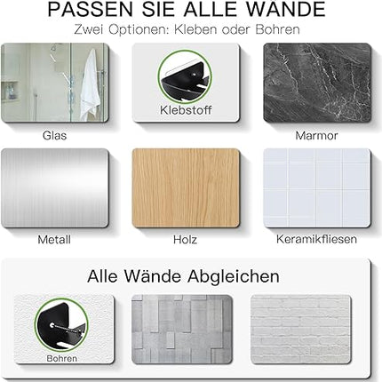 Uamector - Étagère de douche d'angle sans perçage - E-menage