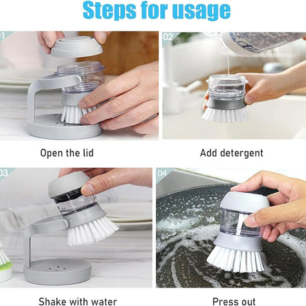 Kitchen Dish Brush with Liquid Dispenser