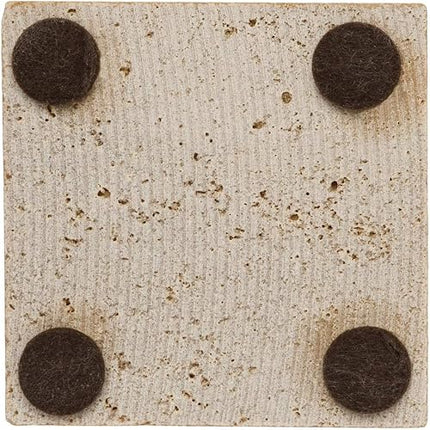 Ottoman Porte-savon en pierre naturelle travertin carré 10 x 10 cm - E-menage