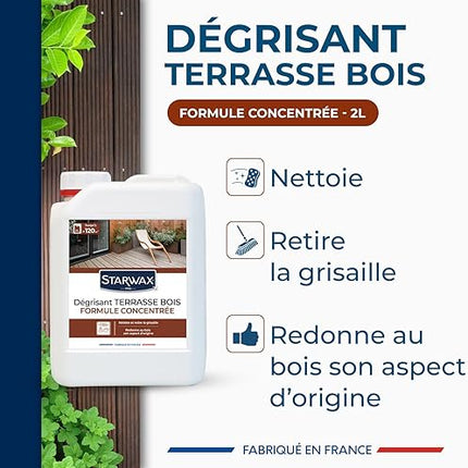 STARWAX - Dégrisant Concentré Pour Terrasse en Bois - 2L - E-menage