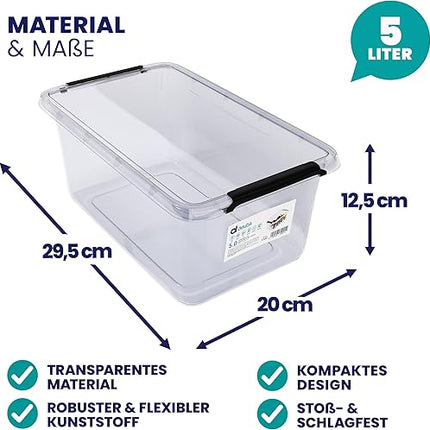 deuba® - lot de 6 boîtes de rangement de 5litres
