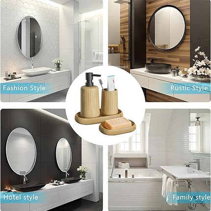 Asashizen - Set of 4 Retro Bamboo Bathroom Accessories
