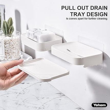 YOHOM Lot de 2 Porte-Savons Adhesif Salle de Bain