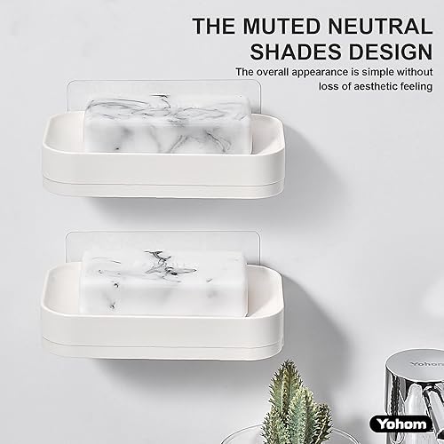 YOHOM Lot de 2 Porte-Savons Adhesif Salle de Bain - E-menage