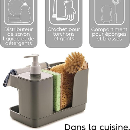 Organisateur d’évier multifonctionnel avec distributeur intégré