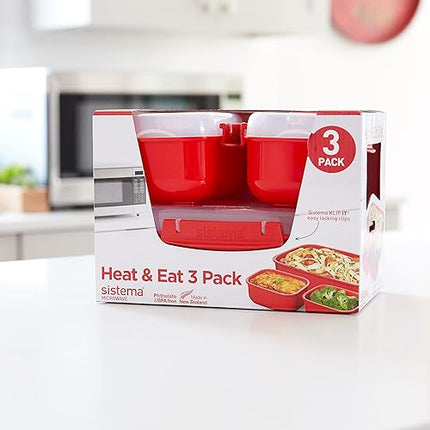 Sistema Heat and Eat - lot de 3 boîtes à déjeuner - E-menage