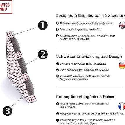 SWISSINNO - Lot de 4 pièges à fenêtre anti mouches - E-menage