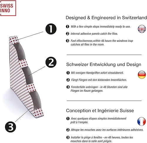 SWISSINNO - Lot de 4 pièges à fenêtre anti mouches - E-menage