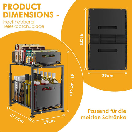 Organisateur d'évier < 2 L – Panier coulissant gain de place