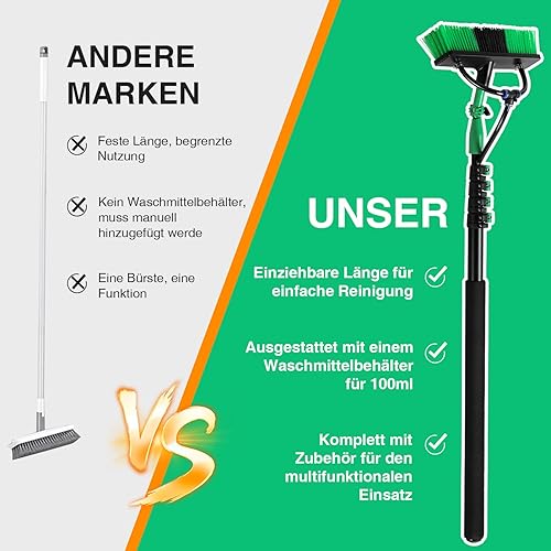 Daromigo - Brosse de lavage télescopique 3,6 m - E-menage