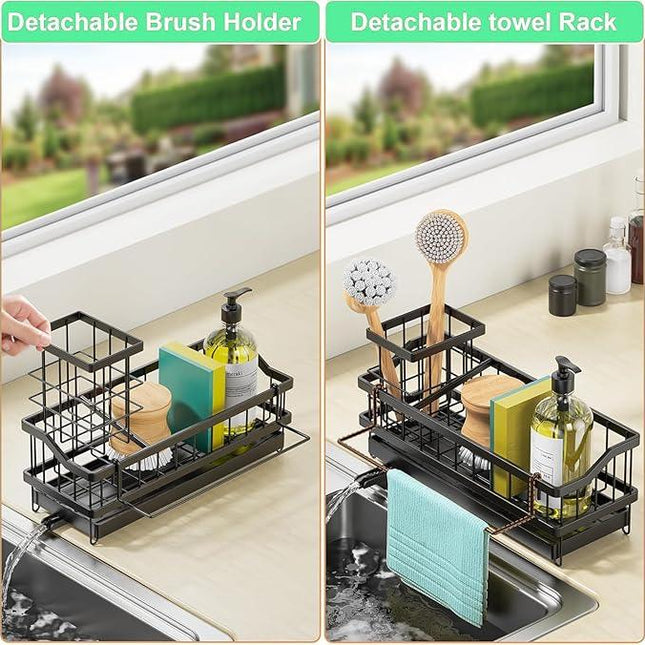 Organisateur d'évier de cuisine doté d’un porte-éponge - E-menage