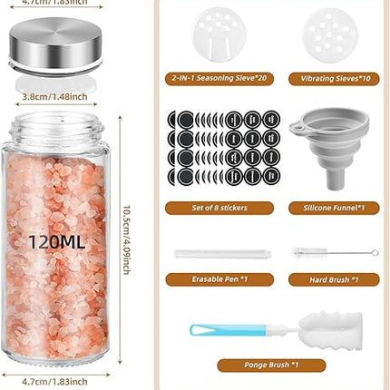 friberg -  kit de 24 pots à épices ronds en verre