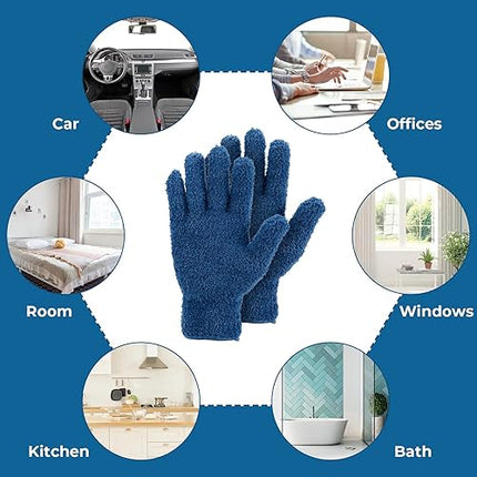 lot de 2 paires de gants de nettoyage en microfibre