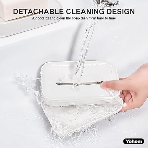 YOHOM Lot de 2 Porte-Savons Adhesif Salle de Bain - E-menage