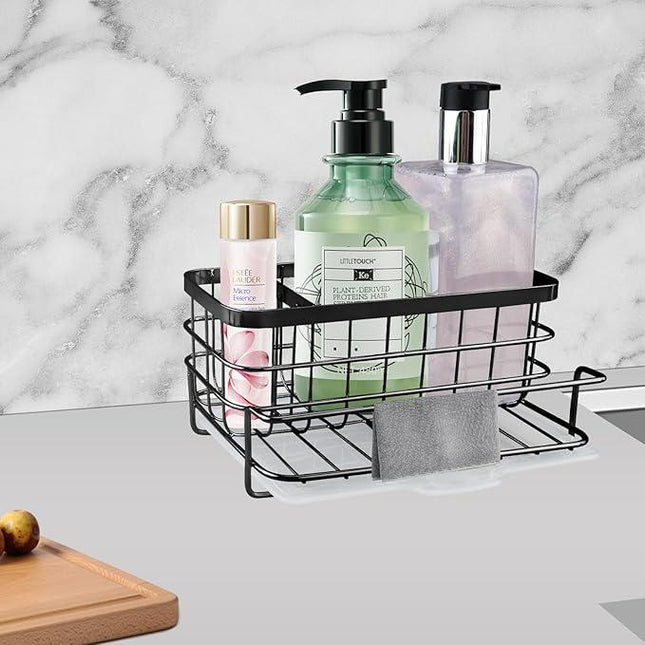 Organisateur d’évier multifonctionnel en acier inoxydable avec bac - E-menage