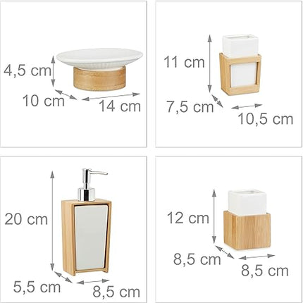 Relaxdays Set de salle de bain 4 pièces