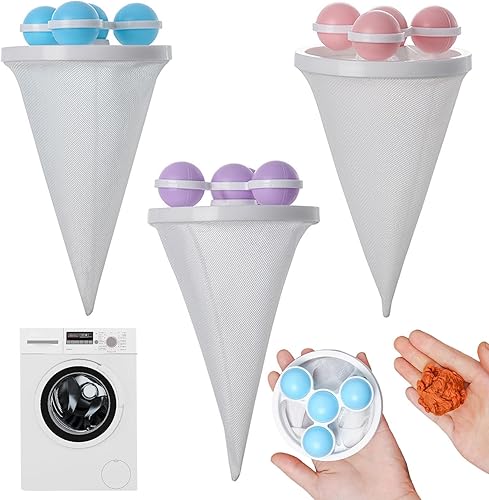fuytsuo- lot de 3 sacs filtrants pour machine à laver - E-menage