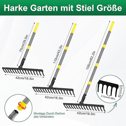 Caossuixin - Garden Rake with 16 Teeth