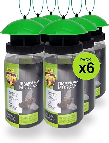 FLOWER - Lot de 6 pièges à mouches d'extérieur et intérieurs - E-menage