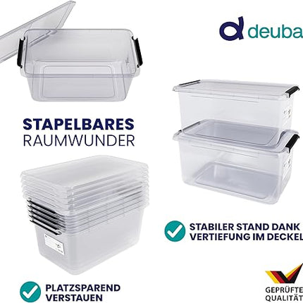 deuba® - lot de 6 boîtes de rangement de 5litres