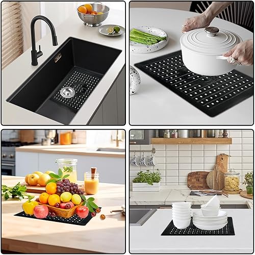 EXIN DEHCEN - lot de 2 tapis d'évier en silicone