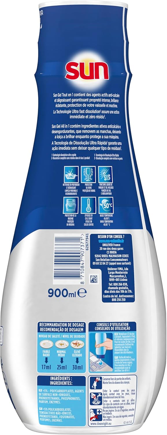 SUN - Gel Lave-Vaisselle Tout En 1 - E-menage