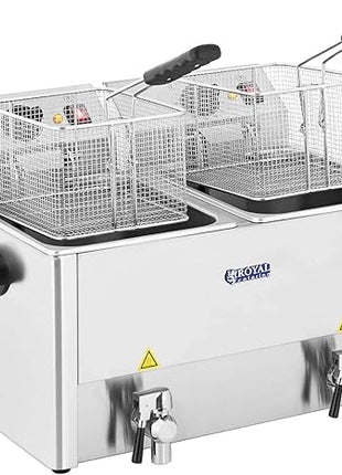 Royal Catering -Friteuse double dispositif 3 250 W, 2x13 Litres - E-menage