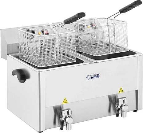 Royal Catering -Friteuse double dispositif 3 250 W, 2x13 Litres - E-menage