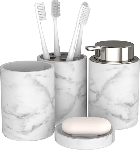 bonVIVO - Lot de 4 accessoires de salle de bain