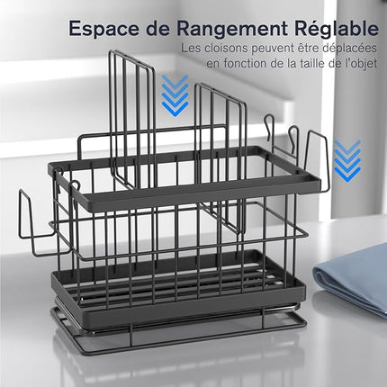 Support pour éponge d'évier de cuisine en acier inoxydable