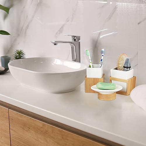 Relaxdays Set de salle de bain 4 pièces