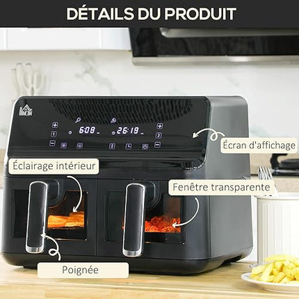 HOMCOM-  Friteuse à air 2500w ,8L