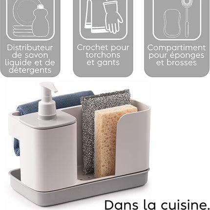 Organisateur d’évier multifonctionnel avec distributeur intégré