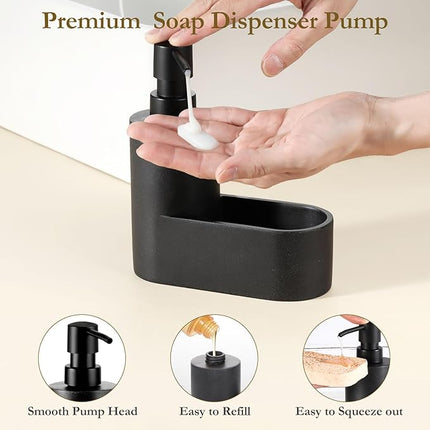 Distributeur de savon à vaisselle avec porte-éponge intégré