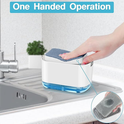 Distributeur de savon liquide 2 en 1 avec porte-éponge intégré