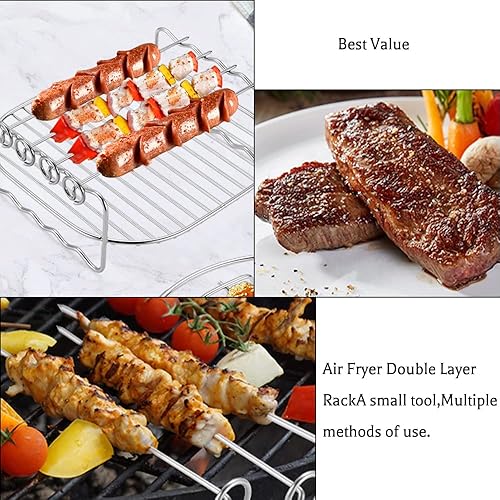 Support à brochettes pour friteuse à air 17 x 17 x 7 cm - E-menage