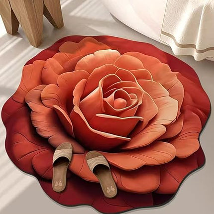 Vgpbphj - Tapis de sol antidérapant en peluche florale
