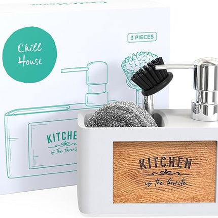 Distributeur de savon liquide blanc conçu pour la cuisine